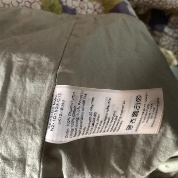 Seasalt UK 12 Seaside Mac Rain Coat Hydrangea  100% Cotton Hood Spring Floral - Picture 7 of 7